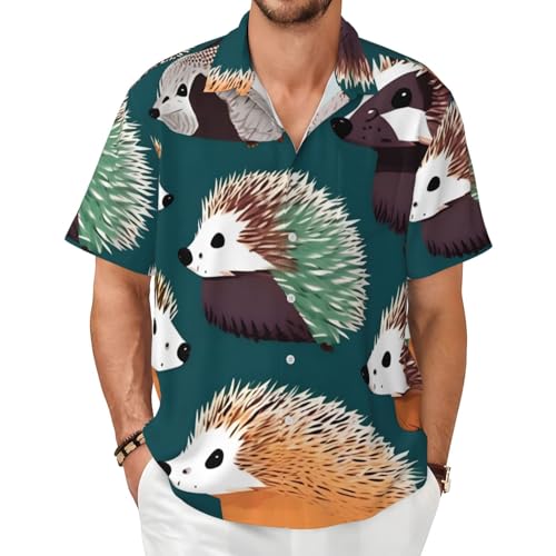 Chemise manches courtes homme imprimé hérissons aux finitions soignées