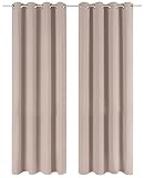 Blumtal 2er-Set Gardinen Verdunklungsvorhänge Blickdicht - Elegante Wärmeisolierende Vorhänge mit Ösen, Thermovorhang für alle Fenster, 175 x 140 cm, Taupe