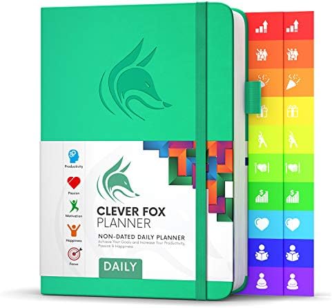 Clever Fox Planner Daily  Best Agenda & Daily Calendar to Boost Productivity & Hit Your Goals  Gratitude Journal Personal Daily Organizer  14.5x21cm, Lasts 6 Months, Undated, Dark Blue