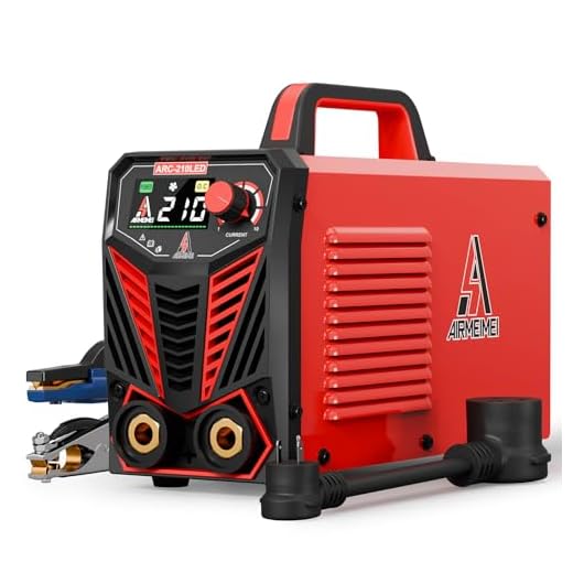 AIRMEIMEI Soldador em bastão 110 V/220 V, soldador ARC 210A, LED grande, inversor IGBT máquina de solda portátil MMA com partida a quente, força de arco e antiaderente