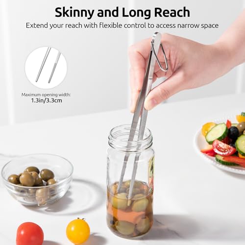 Image of U-Taste Kitchen Cooking Tweezer, 18 /8 Stainless Steel Tong, 8in /Pointed Tip