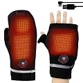 MKEFMEI Heated Gloves Fingerless USB Heated Mittens for Men Women Work Full&Half Hands Winter Warm Glove No Battery