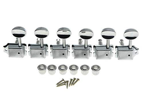 KAISH - Clavijas de afinación para guitarra clásico con eje dividido en cromo para zurdos