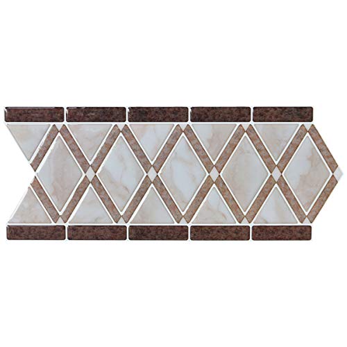 LONGKING Peel and Stick Backsplash Decortaive Tile Stickers Waist Line Retro Mosaic Wall