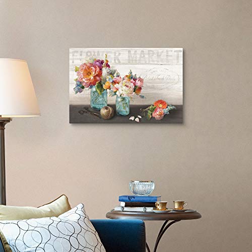 French Cottage Bouquet Iii Canvas Wall Art Print, Floral Artwork #TOP2