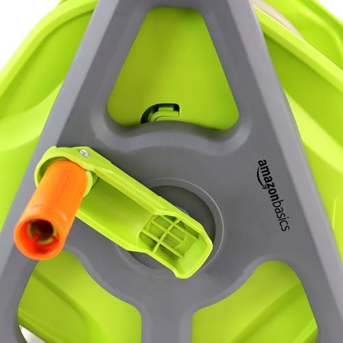 Amazon Basics Schlauchtrommel mit Schlauch, zur Wandmontage, 30 m, Grün/Grau