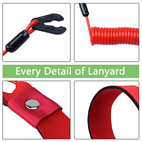Boat Kill Switch Lanyard Compatible with Jet Ski Yamaha WaveRunner Replacement for EW2-68348-00-00 Kill Safety Lanyard with Wrist Strap 1Pcs - Thumbnail 4