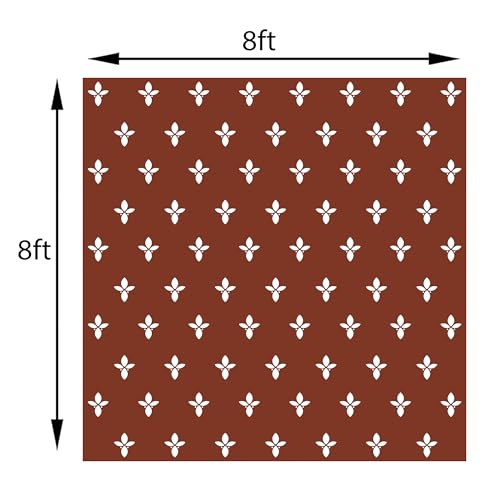 Image of Wedding and Pooja Backdrop (8FT-8FT) | Muhurtham Mandap Background Cloth | Brown Floral Printed Festive Backdrop | Pooja & Wedding Decoration