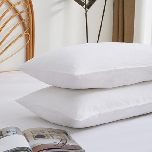100% French Linen Pillowcase Set of 2 Breathable Envelope Closure Soft Linen Pillow Cover Soft Luxury Hotel & Home Use Mothers Day Mom Gift