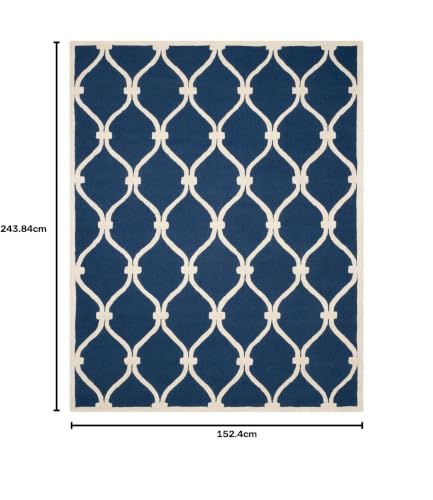 Image of Hand Tufted Wool Carpets Anti Shedding Rug Modern Carpets for Living Room Size 5x8 Feet