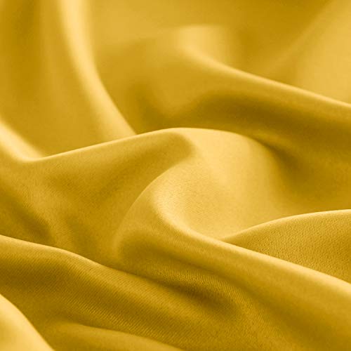 Image of DWCN Blackout Curtains for Bedroom Living Room W42 x L45 Inch Long Yellow
