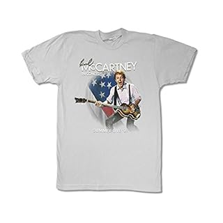 Paul Mccartney Men’s Flag Silhouette 2009 Tour Slim Fit T-Shirt Grey - Les Beatles, Paul McCartney, John Lennon, RIngo Starr, George Harrison