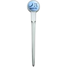 Nerdy Moon Pi MoonPie Chrome Plated Metal Envelope Letter Opener Slitter