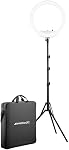 Westcott 18” Bicolore LED Kit de lumière de bague avec piles et Stand Professional Studio éclairage continu pour la photographie, la vidéoconférence, cheveux & Salons de maquillage, studios de tatouage, YouTube & TikTok | Haute précision des couleurs, 0-100 % de dimmer intégré, Inclu