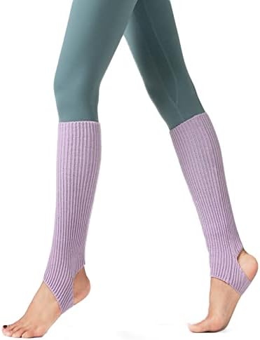 AWOCAN Women Winter Extra Soft Over Knee High Footless Knitted Stirrup Leg Warmers for Yoga Ballet Dance
