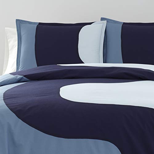 Marimekko Seireeni Cotton Blue Duvet Cover Set, Queen #TOP2