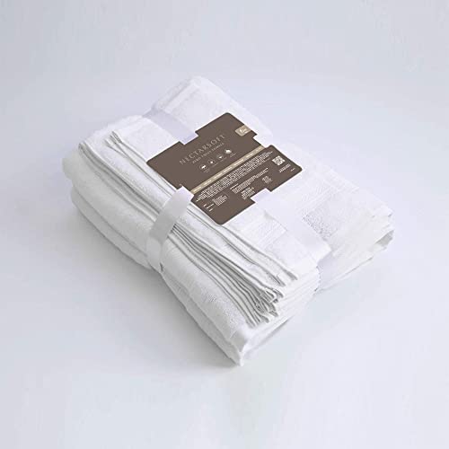 Trident Nectarsoft, Premium Luxury 100% Cotton, Zero Twist, 6 Piece Towel Set -2 Bath, 2 Hand, 2 Washcloths, 625 Gsm, Amazingly Plush, Extra Absorbent (White) #TOP7