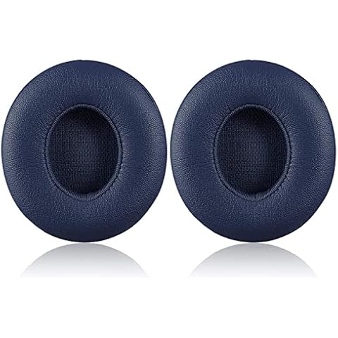 Replacement Solo2 Earpads Ear Pads Protein PU Leather Ear Cushion Compatible with Beats by Dr. Dre Solo3 Solo 2.0 Wireless On-Ear Headphones (Club Blue) Cover