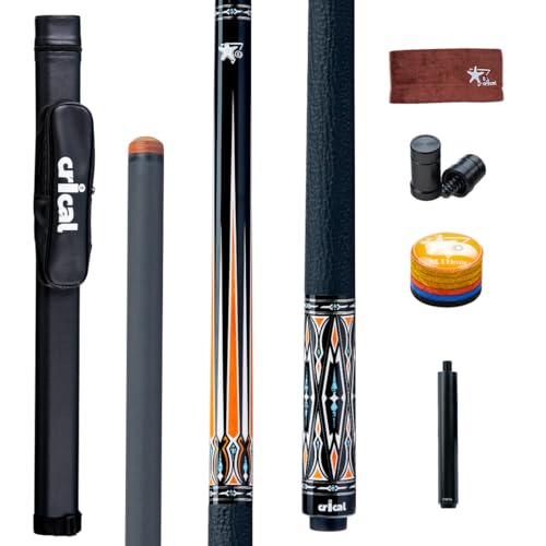 CRICAL Carbon Fiber Pool Cue Stick CXD Series Professional Pool Sticks with Super Low Deflection Pro Taper Shaft Pool Cue Tournament Level Billiard Cues with 12.5mm Tip (Precise Easy to Control)