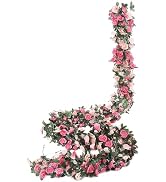 Weldomcor Lot De 2 Guirlandes De Fleurs Artificielles Roses 2 M – Déco Mariage, Mur, Table