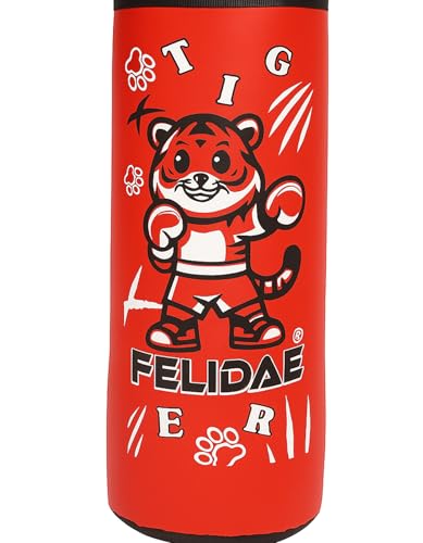 Image of FELIDAE Boxing Kids for Age (5-13 Years) of 4 Boxing Kit Set | Punching Bag for Karate | Bounce-Back Martial Arts Bag for Boys & Girls to Relieve Energy and Build Skills (Red Black)