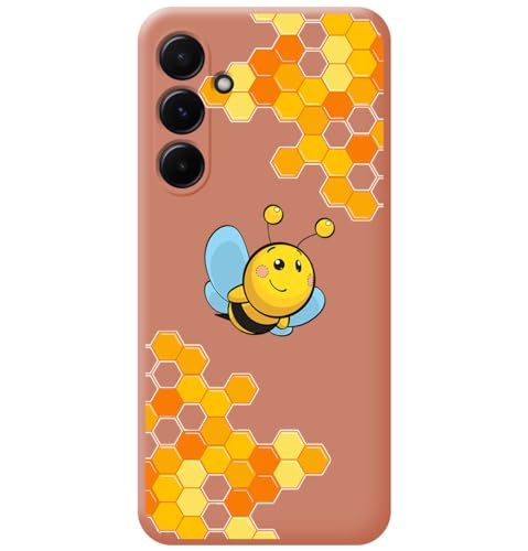 Tumundo - Custodia in silicone liquido rosa per Samsung Galaxy A55 5G, motivo: ape