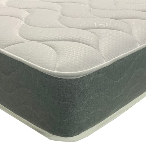 Wilson Beds - Basic Hybrid Spring Mattress With Memory Foam Layer. 6.5" Deep Mattress With Grey Border, Medium Soft (3ft Single (90 x 190cm))
