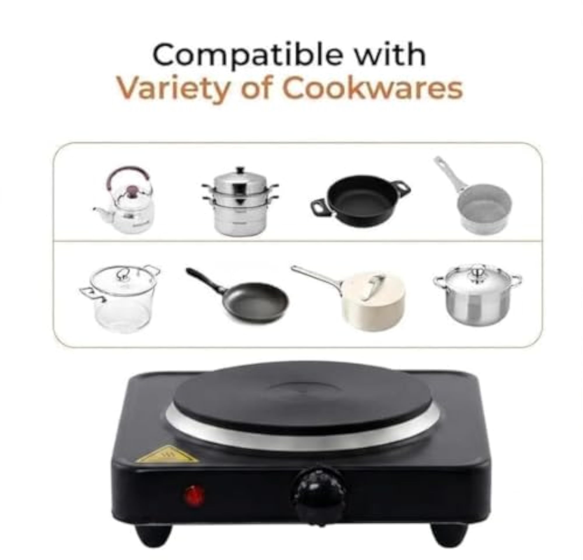 Portable Electric Hot Plate 1000W Single Burner Cooktop
