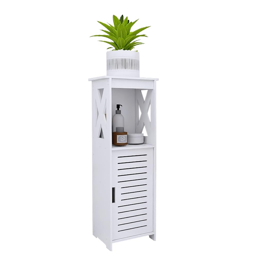 LANTUS - Mueble de almacenamiento para inodoro, armario, estante ajustable, patas resistentes al agua, pequeños espacios, pequeño armario de baño para cuarto de baño, sala de estar, 26 x 20 x 75 cm