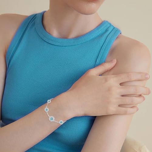 Pulsera turquesa de plata de ley 925 que no causa alergias en la piel 7