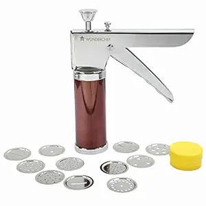 Wonderchef Snacks Maker with 12 Different jalis, Stainless Steel Plates for Making Sev, Bhujiya, Papdi, Gathiya, Murukku, Chakli, Kitchen Tool for Making Namkeen Snacks, Farsan Maker