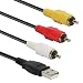 HDE 3 RCA to USB Audio/Video A/V Camcorder Adapter Cable for TV/Mac/PC