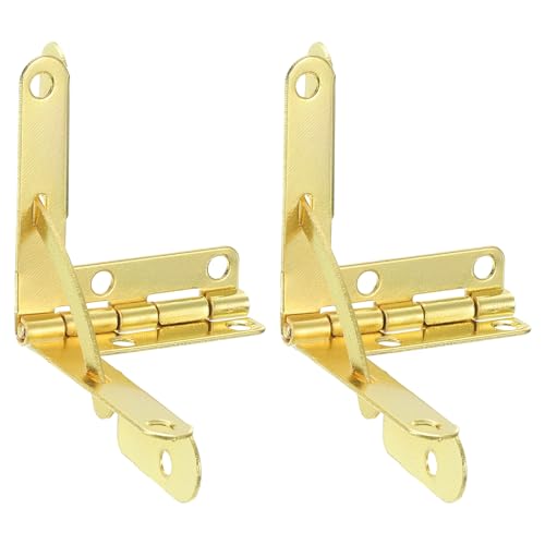 QUARKZMAN 2Pcs Charnière De Boîte Quadrant, 31x36mm Boîtiers De Charnière Bras De Retenue Latéral 90 Degrés Charnières De Support Pliantes Pour Boîtes À Bijoux À Bordeaux En Or