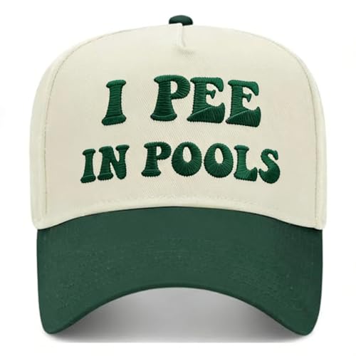I Pee in Pools Funny Trucker Hats Embroidered Vintage Snapback Hat for Women and Men Gag Gifts Baseball Cap