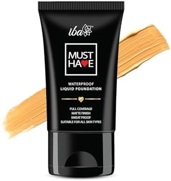Iba Must Have Waterproof Liquid Foundation - Pure Ivory, 30ml | Full Coverage | Long Lasting | Oil Free & Lightweight Matte Finish | Face Makeup | 100% Natural | Halal Certified & Vegan Makeup