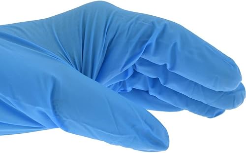 Miniatura 3 de PRO-SAFE Guantes industriales de nitrilo azul claro de 5 mil, sin polvo, caja de 100 unidades
