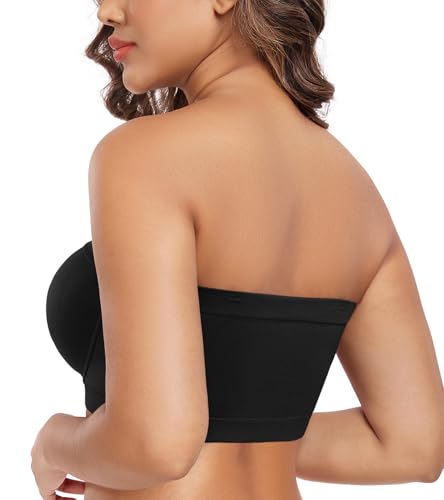 Image of DotVol Women's Underwire Bralette Non Padded Bandeau Tube Top Multiway Bra | Unpadding,Seamless,Non-Slip,Multiway