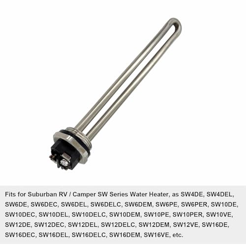 Image of QINGJIE 520789 232794 Rv Water Heater Element for Suburban Rv Sw Series Electric Water Heater,Replacement of Water Heater Part Sw12del,Sw10del,Sw6del Etc,Screw in,1440w 120v, Silver