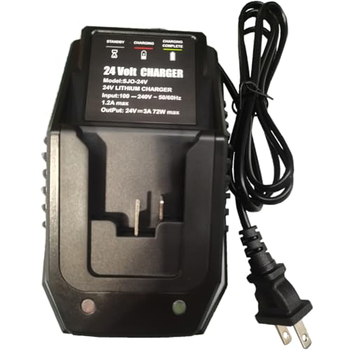 AYTXTG 24V Fast Charger Compatible with Sun/Snow/Power/Auto Joe 24V Lithium-Ion Batteries iON+ Quick Charge Dock for 24VCHRG-QC & iBAT24 Series