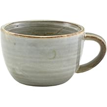 Genware CUP-PG28 Terra Porcelain Coffee Cup, Grey, 285mL Capacity, Pack of 6