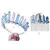 Bandeaux de tête à quartz naturel pour cristal pour boucle de tête peigne naturel pour la matière arc-en-ciel pierre couronne style bohème pour rhi #4