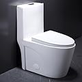 One Piece Toilet, Elongated One-Piece Toilet for Bathrooms, Dual Power Flush Toilet 1.1/1.6 GPF and MAP 900g, Soft Close, Durable Ceramic, Easy-to-Clean Surface (White)
