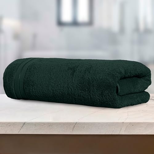 Image of Elegant Comfort Three Line Popcorn Towel Set for Bathroom 35 x 70 inches, Premium Hotel Quality 1-PACK Jumbo Towels, 100% Turkish Cotton, Soft and Durable, Quick Dry and Highly Absorbent, Forest Green