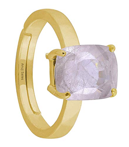 Anello in oro 19.00 Ratti 18.00 carati con zaffiro bianco naturale, certificato non riscaldato, non trattato, anello regolabile Pukhraj, pietra portafortuna preziosa pietra preziosa sfusa
