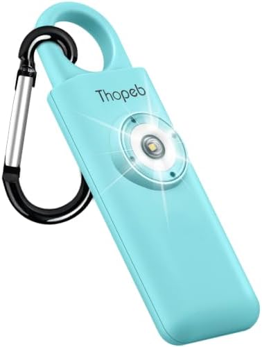 Thopeb Taschenalarm Extra Laut 130 dB Mit Heller-LED Für Selbstverteidigung Frauen, SOS-Stroboskoplicht, Alarm Für Frauen Unterwegs Mit Schlüsselanhänger – Für Damen, Senioren& Kin