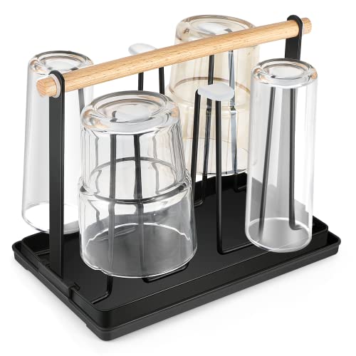 vvhippo Egouttoir Bouteille et Porte Tasse pour Rangement Cuisine, Support de Sèchage pour 6 Bouteilles, Egouttoir Gourde pour Rangement Cuisine Gain de Place