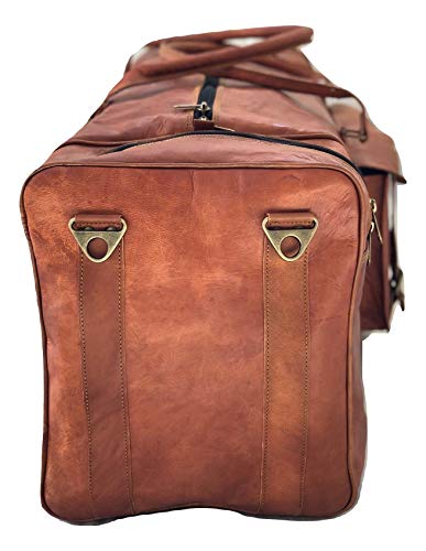 Leather Duffel Bag Large 32 Inch Single Pocket Travel Gym Sports Weekender Overnight Duffle Bag For Men and Women