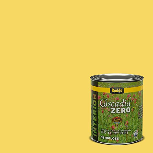Rodda Paint CASCADIA ZERO Interior Semi-Gloss Paint & Primer in One, Quart, Glitter Yellow