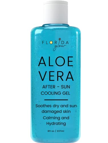 Aloe Vera Gel By Florida Suncare - Organic Aloe Vera Gel For Skin, Face And Hair - 98% Pure Aloe Vera Moisturizer For Face - Non-Sticky, Xanthan Free Natural #TOP6