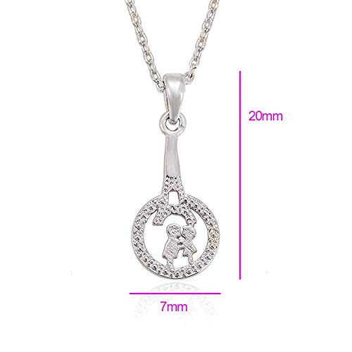 Necklace Pendant Fashion Eiffel Tower Circle Necklace Ynthetic Cz Jewelry for Women Design Valentine's Day